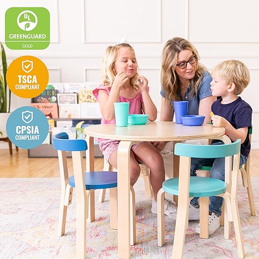 ECR4Kids Bentwood Round Table and Curved Back Chair Set, Kids Furniture - Image 5
