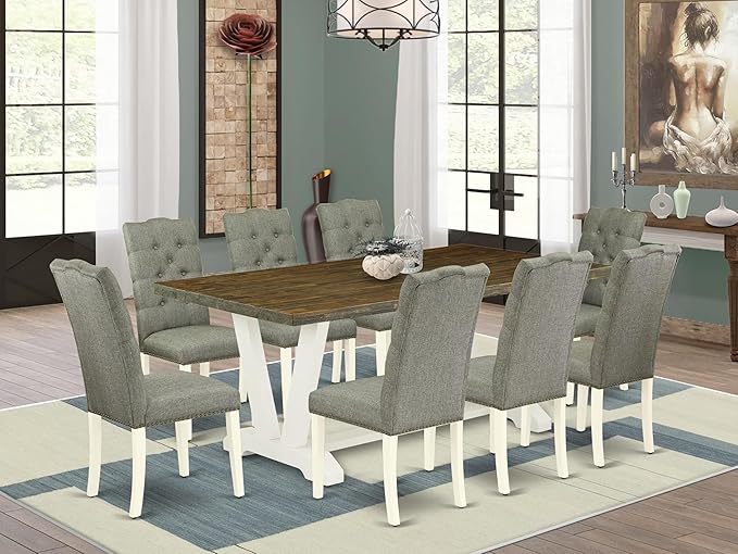 East West Furniture V077EL207-9 9 Piece Kitchen Table & Chairs Set Includes a - Image 2