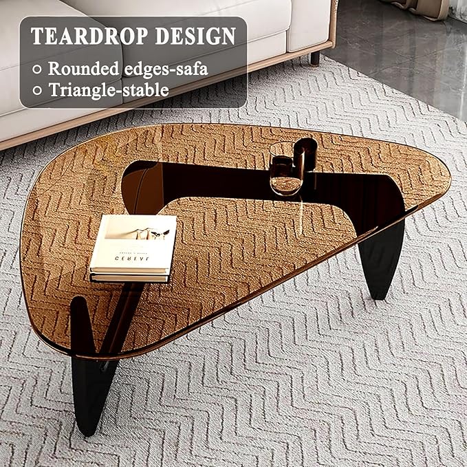Modern Glass Coffee Table for Living Room, Small mid Century Modern Coffee Table - Image 4