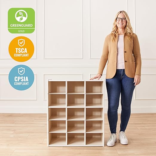 ECR4Kids Streamline 15 Cubby Tray Storage Cabinet, Classroom Furniture - Image 6