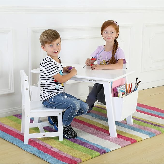 Kids Solid Wood Table and 2 Chair Set - Image 2