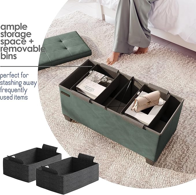 STORAGEBUD Storage Ottoman Bench - Image 4