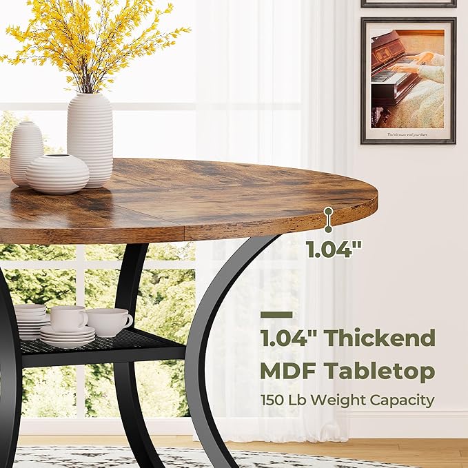 IRONCK 47.2" Round Dining Table - Image 5