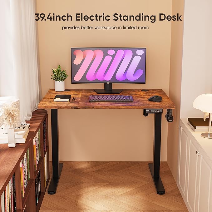 Monomi Standing Desk, 39.4'' Small Sit Stand up Rising Desks Height Adjustable - Image 3