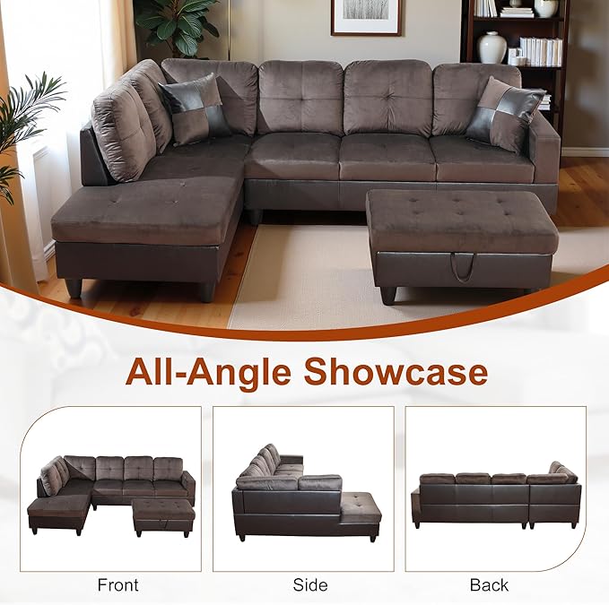 Osparple L Shaped Couch Sectional Couches - Image 6