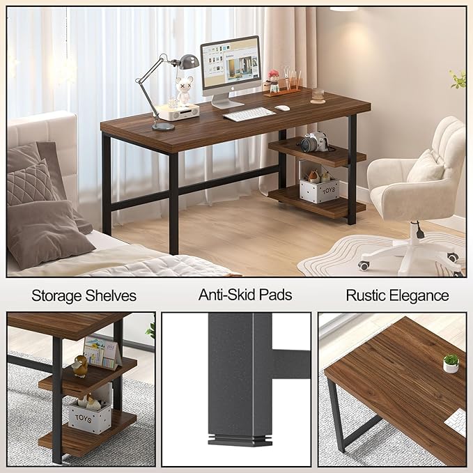 FOLUBAN Modern Computer Desk for Home Office, Large Writing Table - Image 6