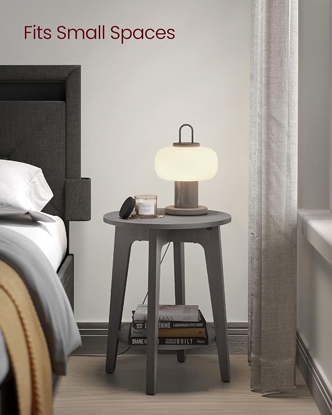 VASAGLE Side Table, Small Round End Table - Image 4