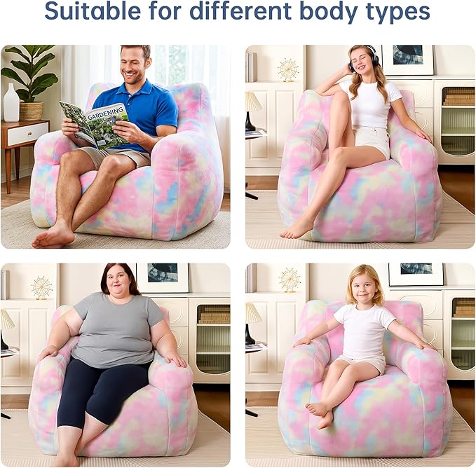 Large Bean Bag Chairs for Adults & Kids, 3FT Memory Foam Bean Bags - Image 8