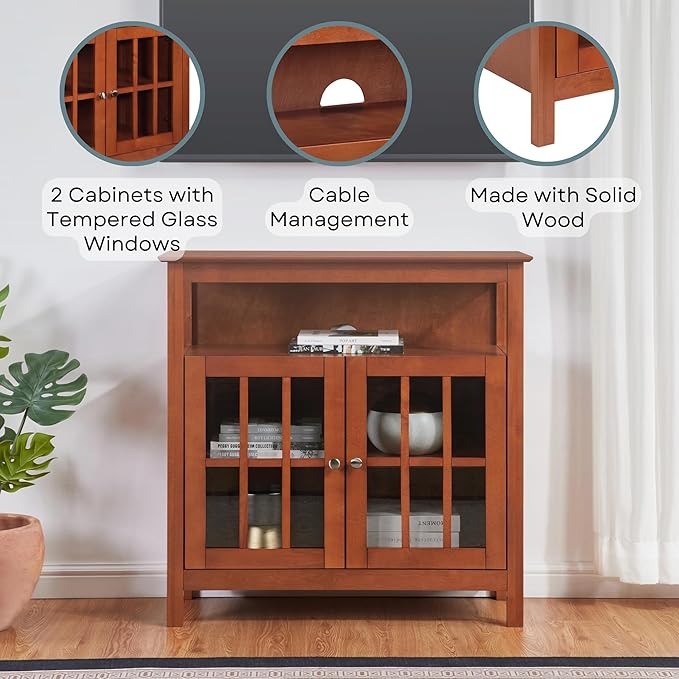 Convenience Concepts Big Sur Highboy Stand 36" Modern Entertainment Center - Image 6