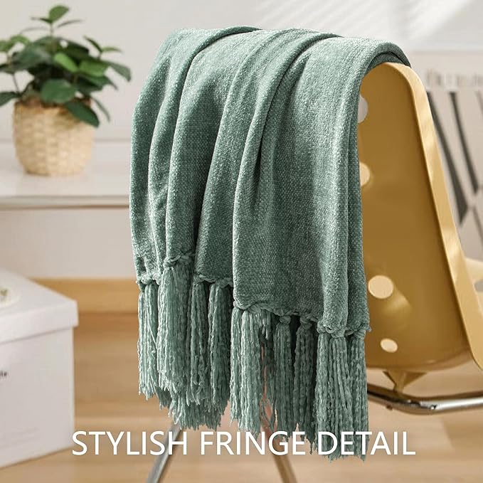 Chenille Throw Blanket for Couch 50"X 60", Soft Cozy Throws - Image 7