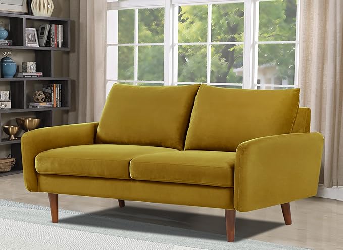 Container Furniture Direct Kent Velvet Loveseat Sofa - Image 6