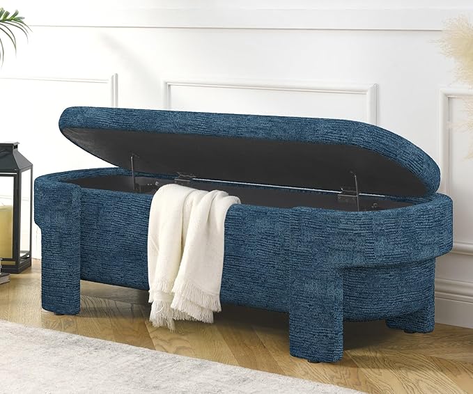 KEIKI 51" Linen Ottoman Bench by Unknown