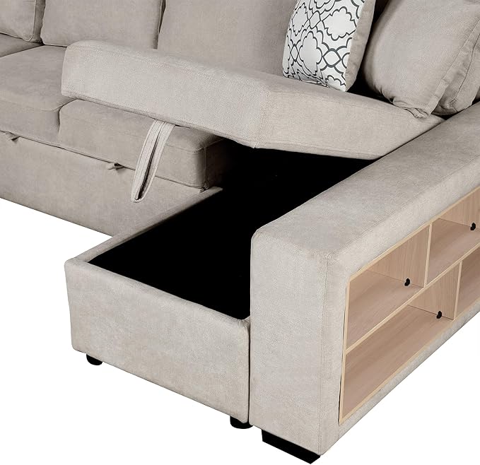 109" U-shaped Sectional Pull-out Sofa Bed - Image 15