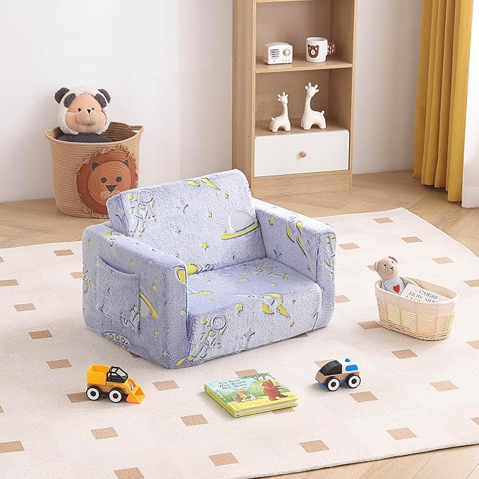Tiita Kids Sofa, 2-in-1 Toddler Chair, Convertible Children Couch to Lounger - Image 6