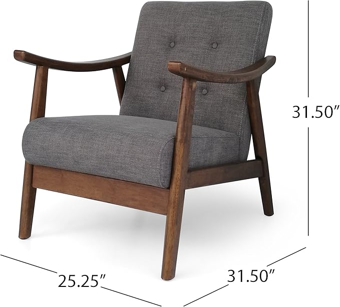 Ball & Cast Accent Chair Wide Armrest Mid-Century Lounge Living Room Chairs - Image 2