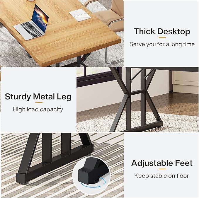 Tribesigns 70.8-Inch Executive Desk, Large Computer Office Desk Workstation - Image 5