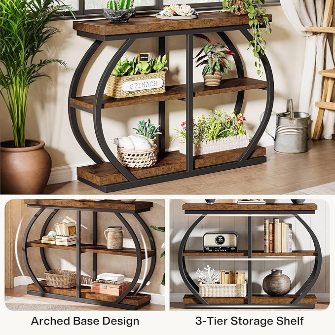 Tribesigns 41.3" Console Table, Industrial 3-Tier Entryway Table - Image 6