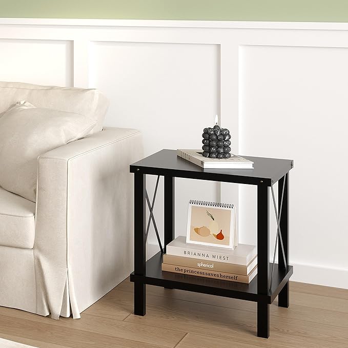 Large End Table Farmhouse Side Table Industrial Style Sofa Table Coffee Table - Image 8