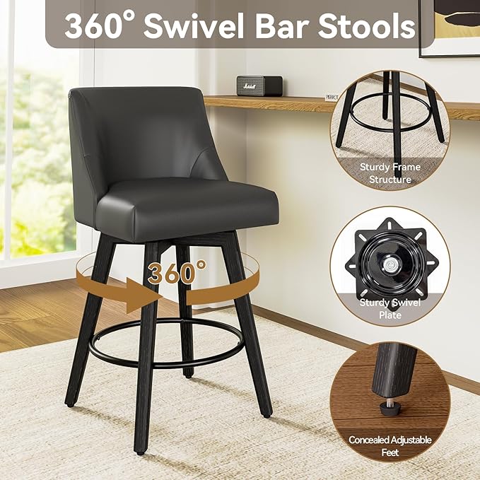 26.8 Inch Counter Height Bar Stools - Image 4