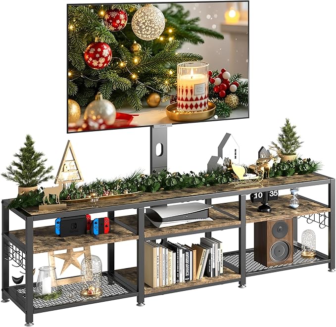 VECELO 63" TV Stand with Mount and Power Outlets, Entertainment Center Console - Image 9