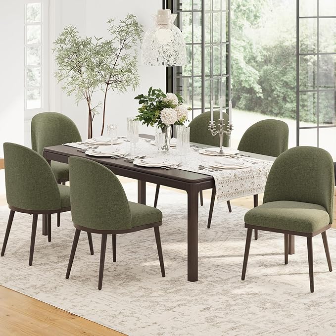 COLAMY Upholstered Dining Chairs Set of 6, Large Dining Room Kitchen Chairs by COLAMYINC