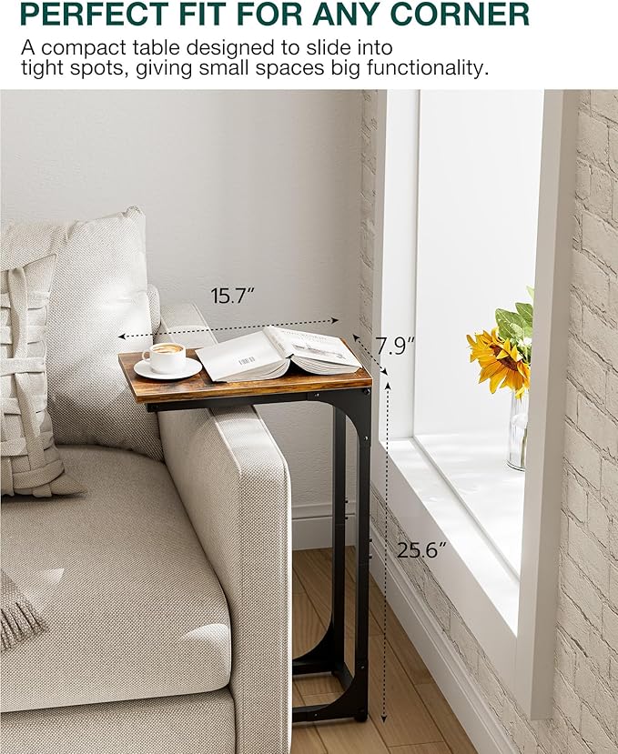 C-Shaped Side Table for Couch - Image 2