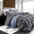 Luxurious Heavyweight Goose Down Feather Fiber Comforter, Exquisite Pinch Pleat by EgyptianBedding