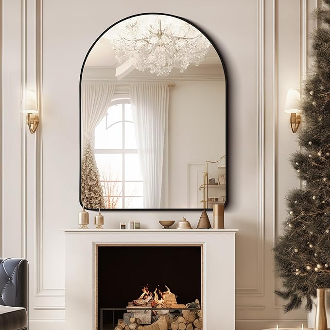 FORBATH Arched Mirror 30x40 Inch, Hanging or Leaning Against Wall - Image 4