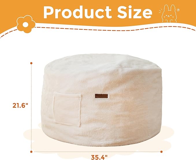MAXYOYO Kids Bean Bag Chair, Stuffed Faux Fur Bean Bag - Image 2