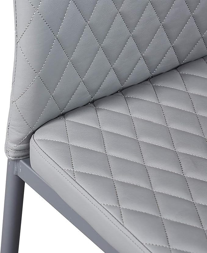JT Modern Minimalist Dining Chair Fireproof Leather Sprayed Metal Pipe Diamond - Image 8