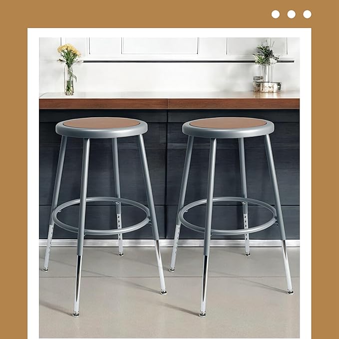 OEF Furnishings (2 Pack Height Adjustable Steel Stools - Image 2