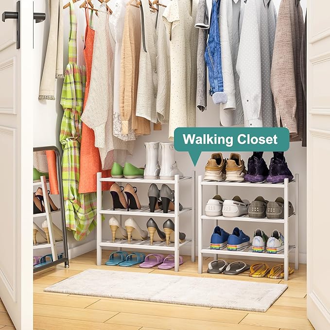 Small Shoe Rack for Entryway, Bamboo Wood Standing Shoe Shelf for Indoor Outdoor - Image 5
