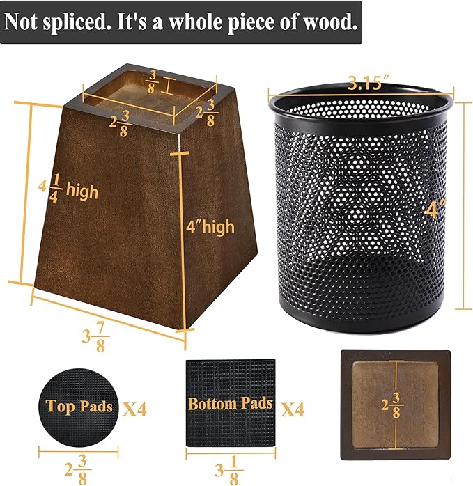 Sopicoz Wooden Furniture Risers Tapered Bed Risers - Image 2