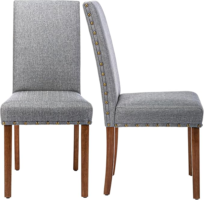 Parsons Kitchen Dining Chair Set Room Modern Upholstered Stylish Fabric High by SNUGWAY