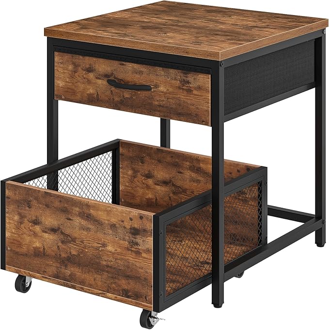 End Table, 19.7 Inch Square Side Table, Mini Fridge Stand by Choezon