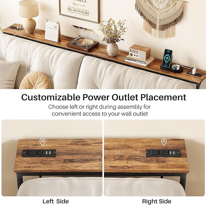 Kitstorack 2-Pack Rustic Brown Console Table, 7.9" Deep Panel, Adjustable - Image 8