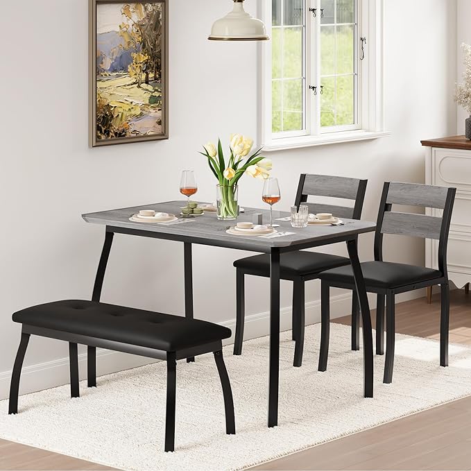 Dining Table Set for 4, Wooden Kitchen Table - Image 8