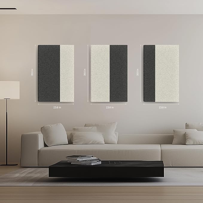 3-Pack Stitched Fabric Acoustic Panels Sound Absorbing, 3-Piece 35.5x23.6 - Image 2