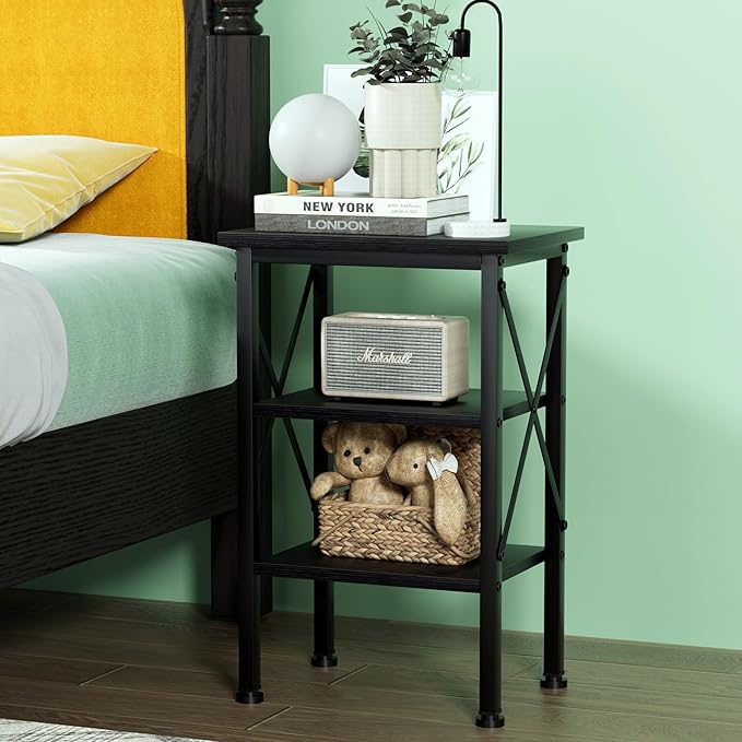 VECELO Modern Nightstands X-Design Side End Table Night Stand - Image 6