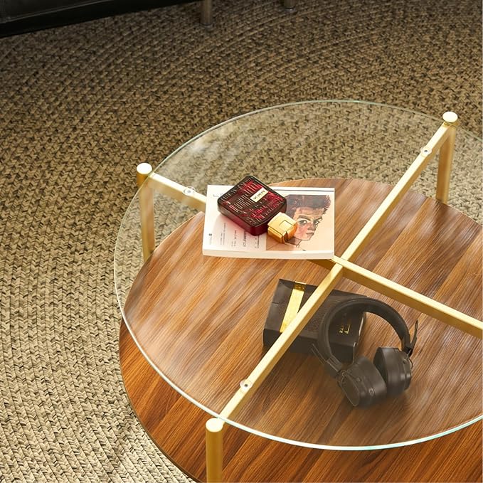 Saint Mossi BLEVIO Glass Round Coffee Table, Middle-Century Modern Style - Image 7
