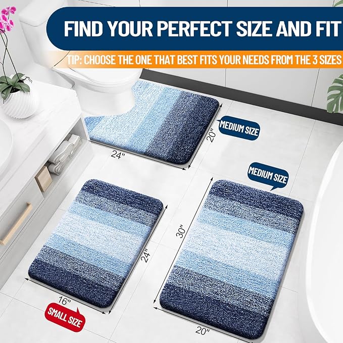 OLANLY Bathroom Rugs Mat 24x16, Extra Soft Absorbent Microfiber Bath Rugs - Image 2