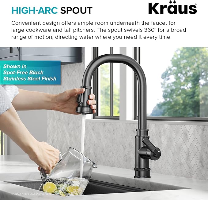 KRAUS Allyn Transitional Industrial Pull-Down Single Handle Kitchen Faucet in - Image 8