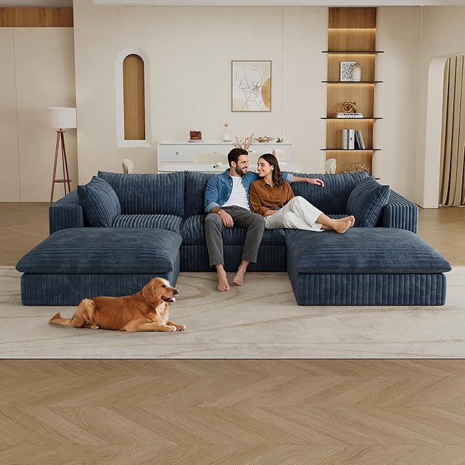 Down Filled Boneless Sectional Sofa Cloud Couch by Unknown