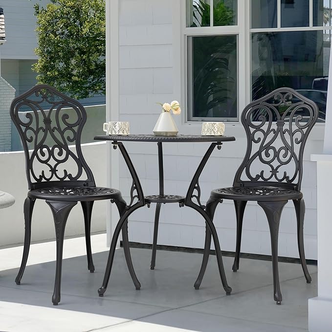 NUU GARDEN 3 Pieces Patio Bistro Set, Round Table - Image 9