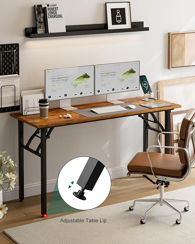 Frylr Small Folding Computer Desk – 55.1 Inch Portable Table - Image 8