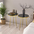 PAK HOME Set of 2 End Tables Round Wood Sofa Side Coffee Tables by PAKHOME
