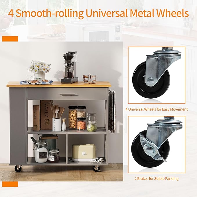 Shintenchi Kitchen Island on Wheels - Image 6