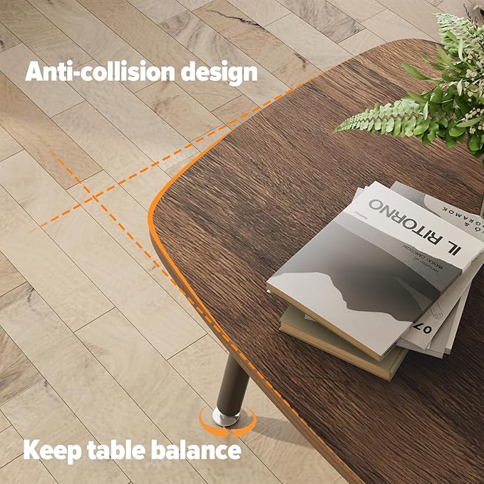 WOHOMO Folding Coffee Table Rustic Small Coffee Tables - Image 5
