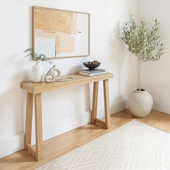 Plank+Beam Solid Wood Console Table, 46.25 Inch, Sofa Table, Narrow Entryway by PlankBeam