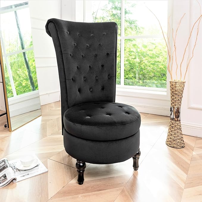 Container Furniture Direct Royal High-Back Velvet Accent Chair - Image 8